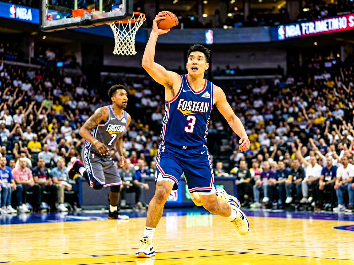 NBA篮球资讯配图，展示球员赛场表现，体现平台篮球赛事报道内容